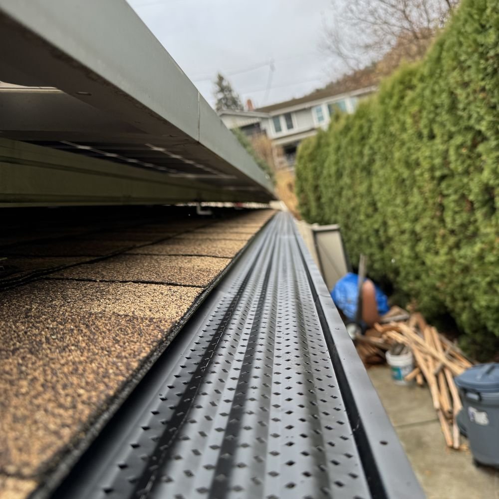 gutter guard cleaning in action