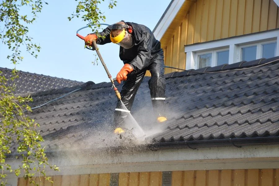 gutter guard cleaning team busy at work in washtenaw county
