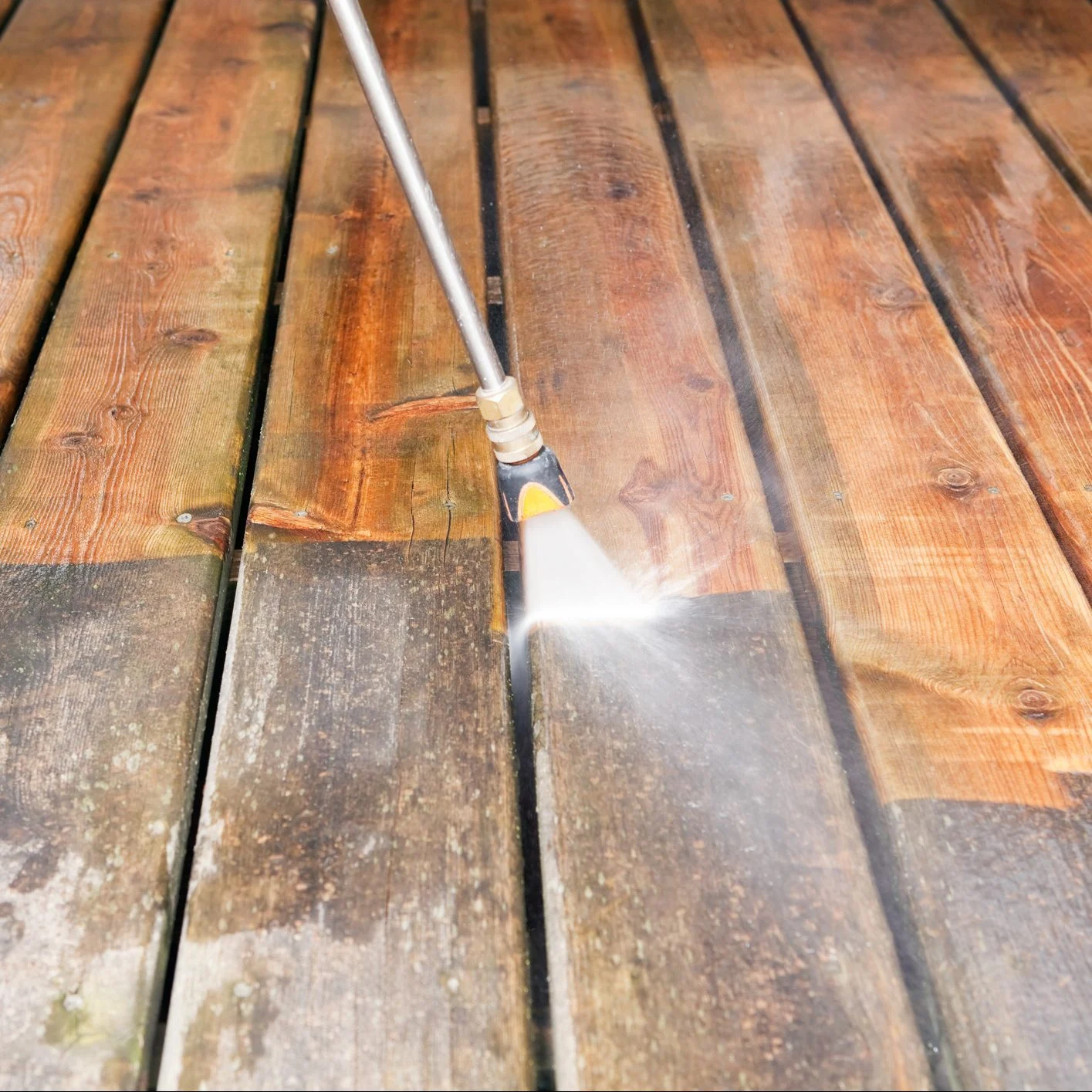 pressure washed deck